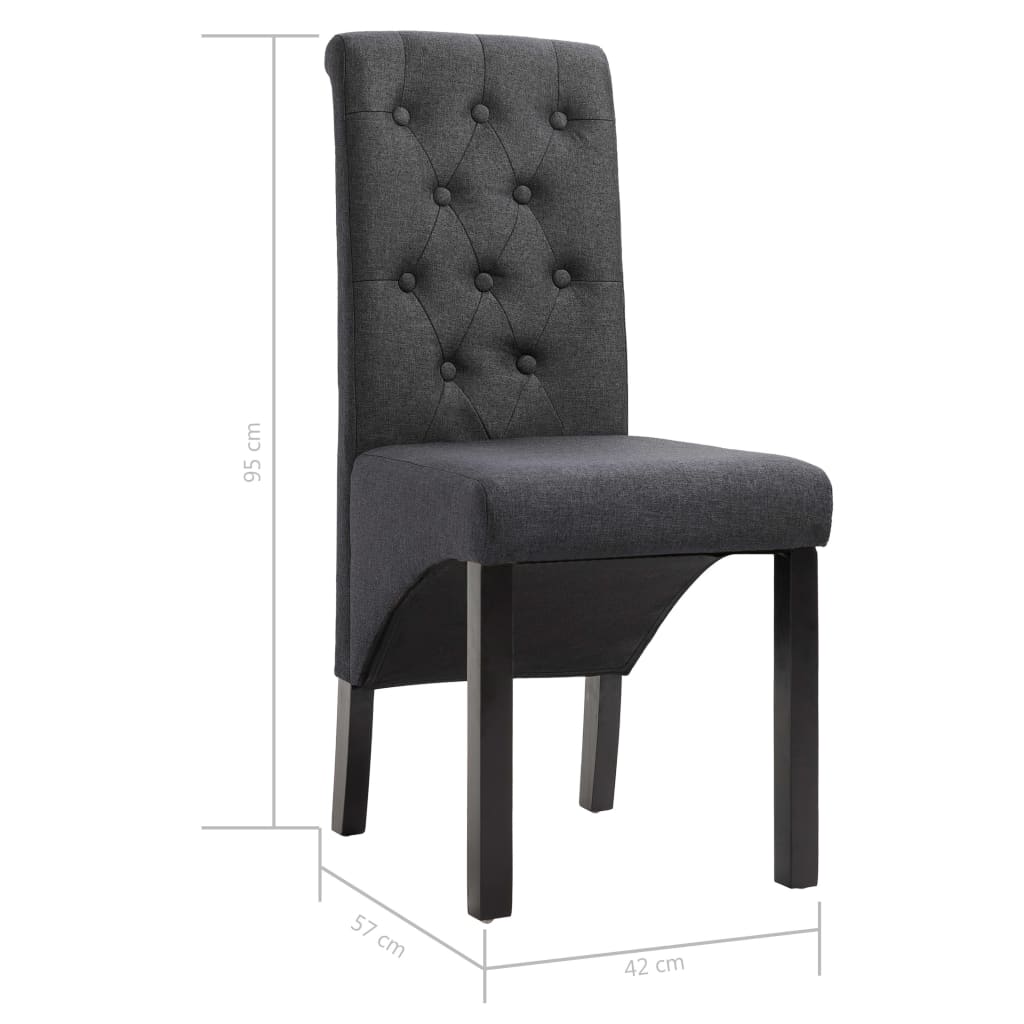 vidaXL Esszimmerstühle 2 Stk. Dunkelgrau Stoff