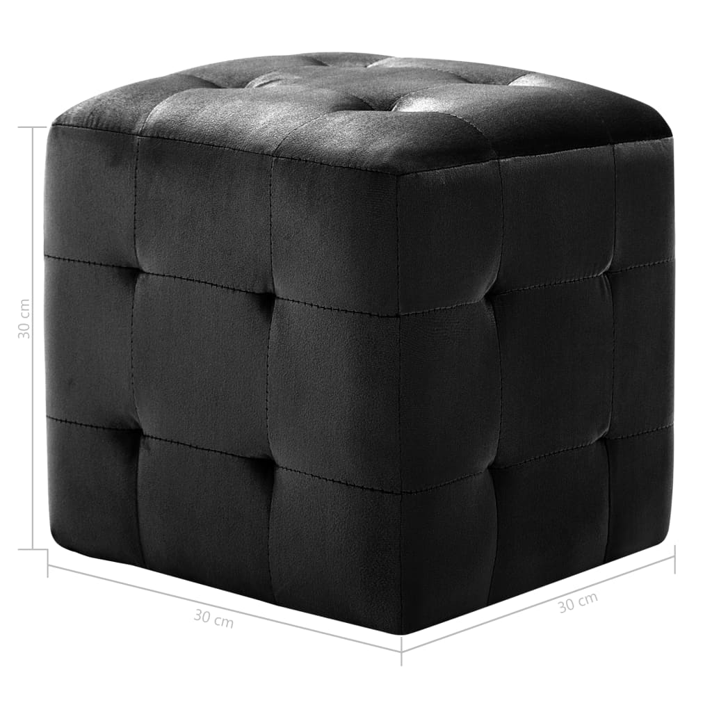 vidaXL Tables de chevet 2 pcs Noir 30x30x30 cm Velours