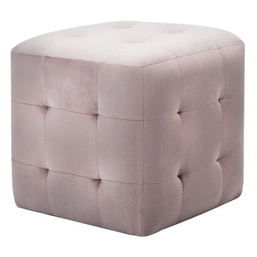 vidaXL Nachttische 2 Stk. Rosa 30×30×30 cm Samtstoff