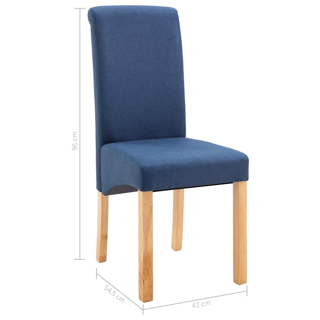 vidaXL Esszimmerstühle 4 Stk. Blau Stoff