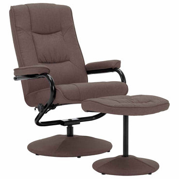 vidaXL Relaxsessel mit Fußhocker Braun Stoff