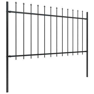vidaXL Gartenzaun mit Speerspitze Stahl 181 x 100 cm Schwarz