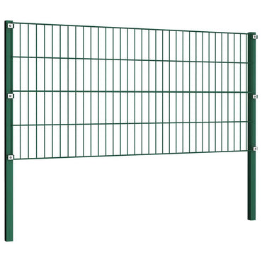 vidaXL Zaunelement mit Pfosten Eisen 176,5 x 80 cm Grün