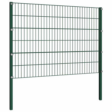 vidaXL Zaunelement mit Pfosten Eisen 176,5 x 120 cm Grün
