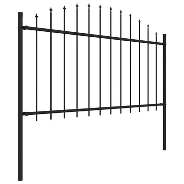 vidaXL Gartenzaun mit Speerspitze Stahl 181 x 150 cm Schwarz