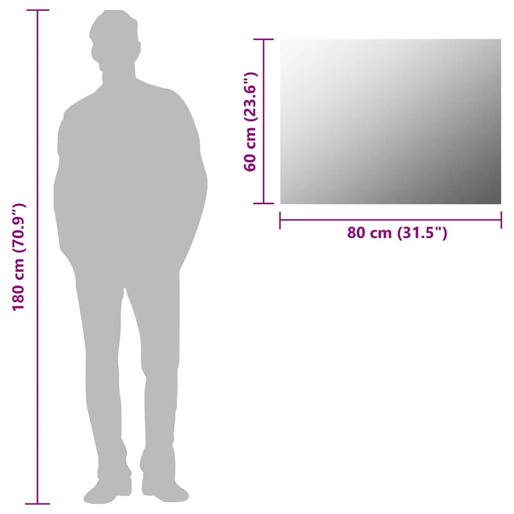 Rahmenloser Spiegel 80x60 cm Glas