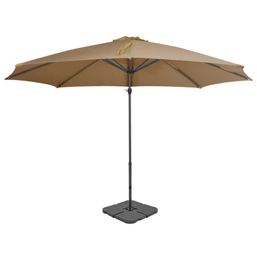 vidaXL Parasol avec support de parasol portable taupe