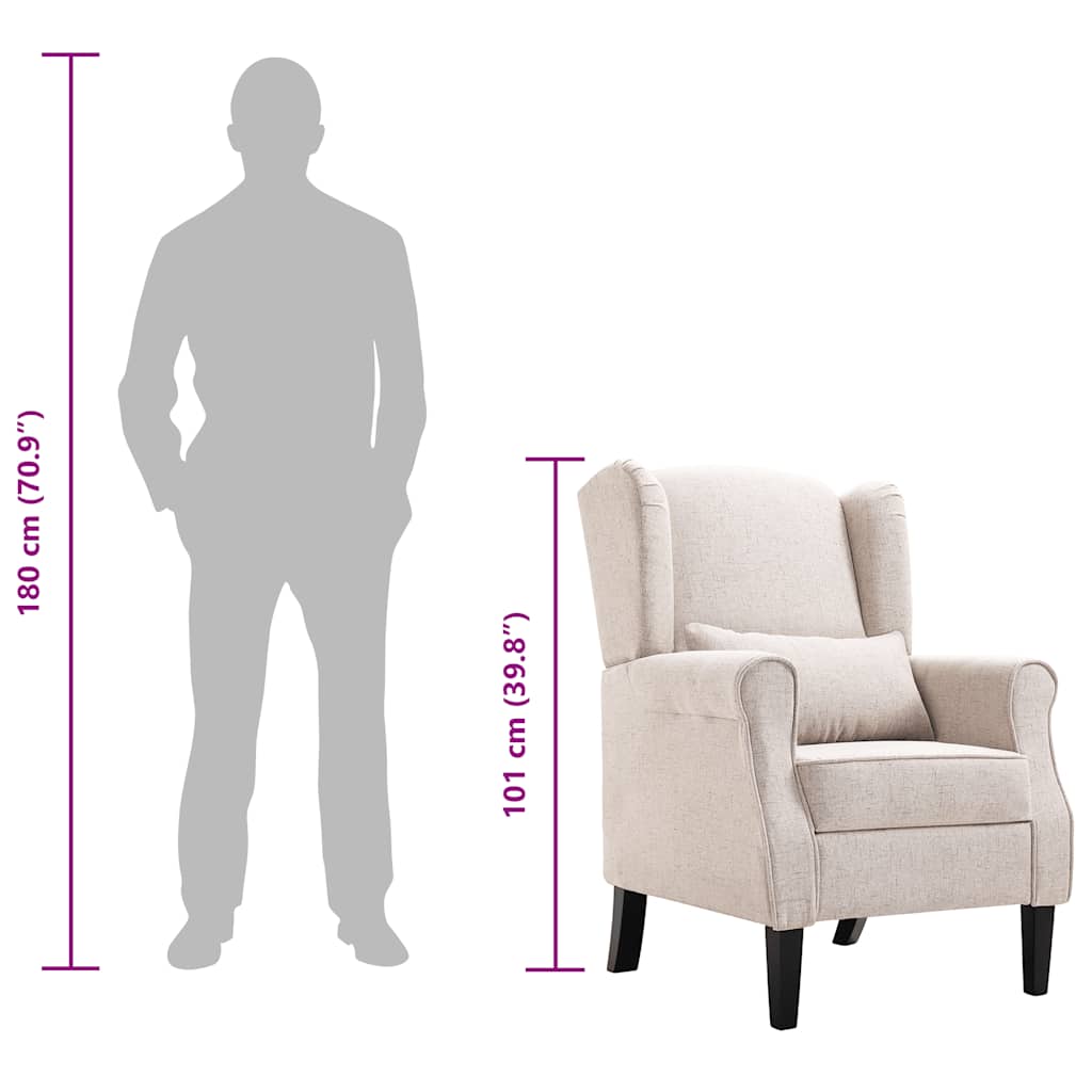 vidaXL Sessel Beige Stoff