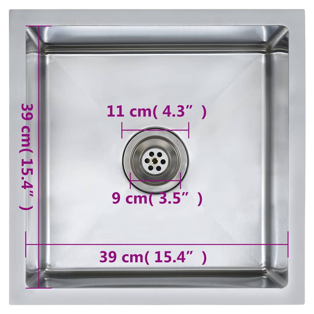 Handgefertigte Küchenspüle Edelstahl