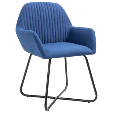 vidaXL Esszimmerstühle 2 Stk. Blau Stoff