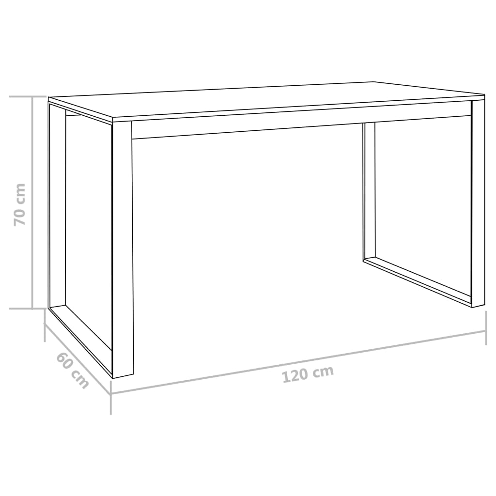 vidaXL Computertisch Schwarz 120x60x70 cm