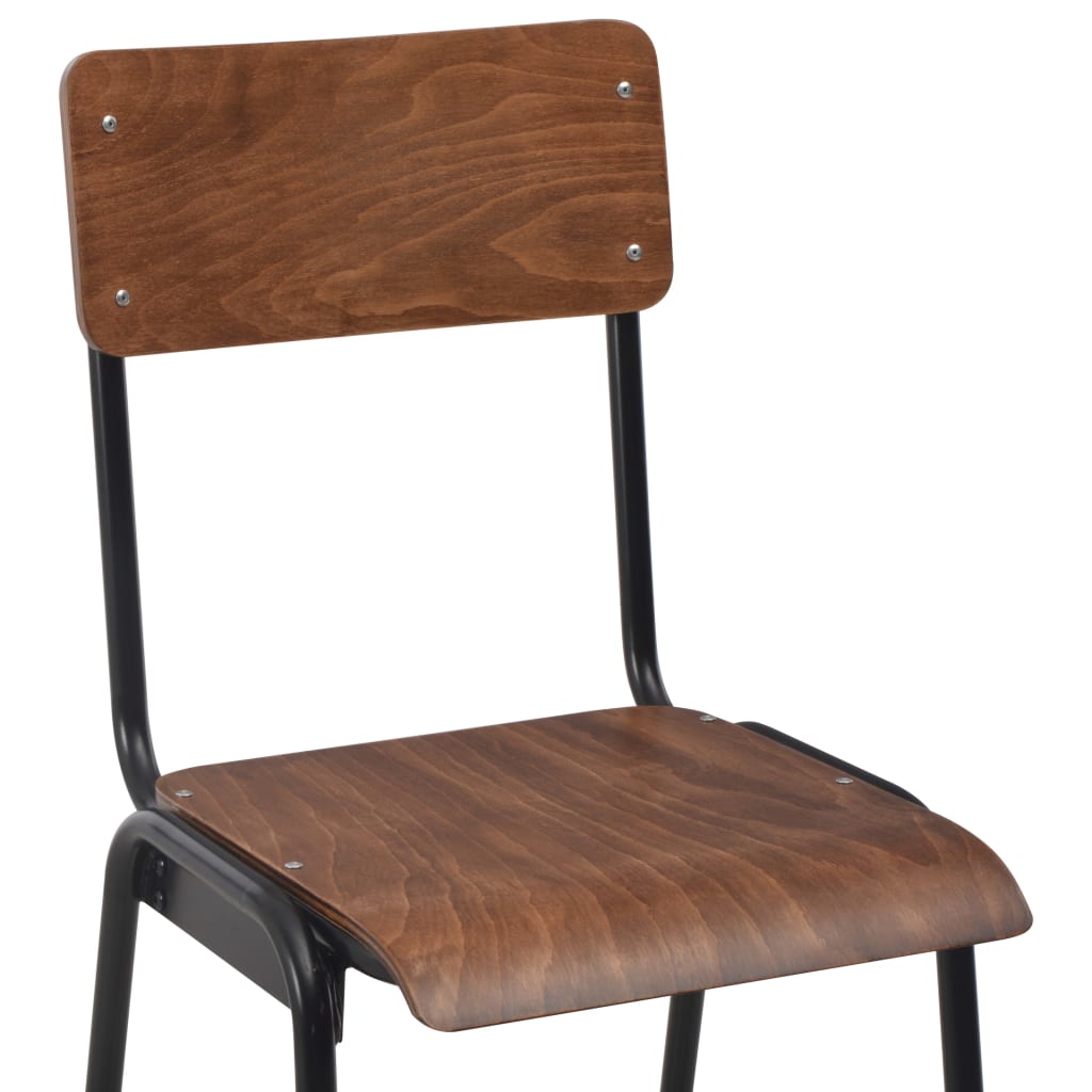 vidaXL 3-teiliges Bar-Set Stahl Braun Schwarz