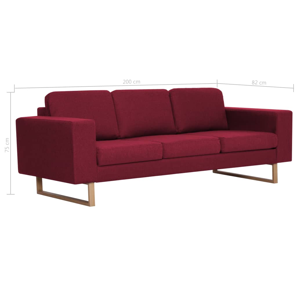 vidaXL 2-tlg. Sofagarnitur Stoff Weinrot