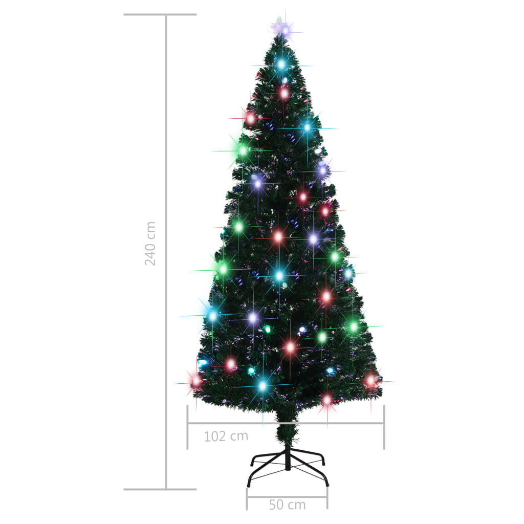 Vorbeleuchteter Weihnachtsbaum mit Ständer und LED 210 cm Glasfaser