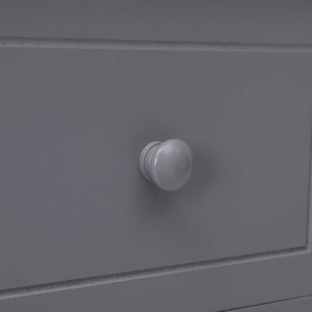 Sideboard mit 10 Schubladen Grau 113x30x79 cm Holz