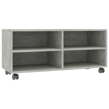 vidaXL Meuble TV à roulettes gris béton 90x35x35 cm Aggloméré