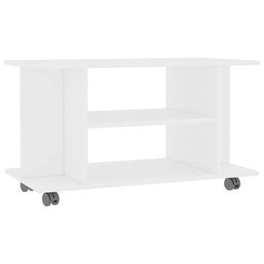 vidaXL Meuble TV à roulettes Blanc 80x40x45 cm Bois d'ingénierie