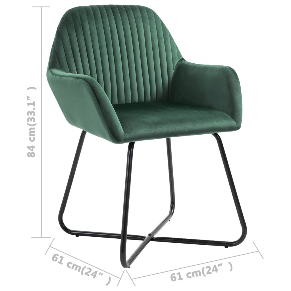 vidaXL Chaises de salle à manger 6 pcs Vert Velours