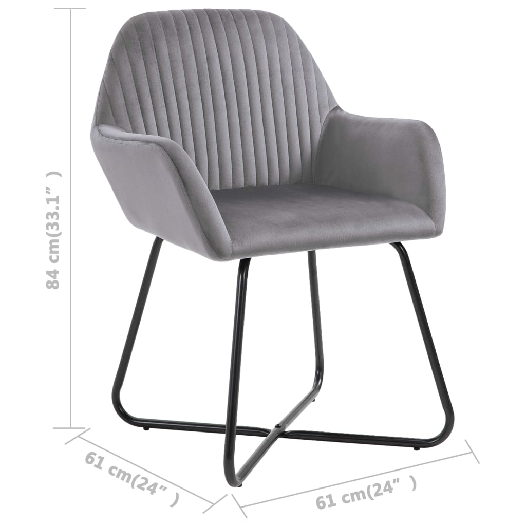 vidaXL Chaises de salle à manger 6 pcs Velours gris