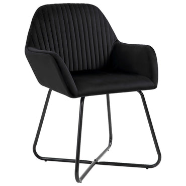 vidaXL Esszimmerstühle 6 Stk. Schwarz Samt