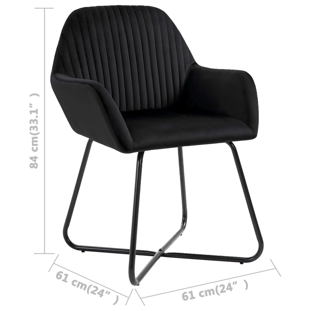 vidaXL Esszimmerstühle 6 Stk. Schwarz Samt
