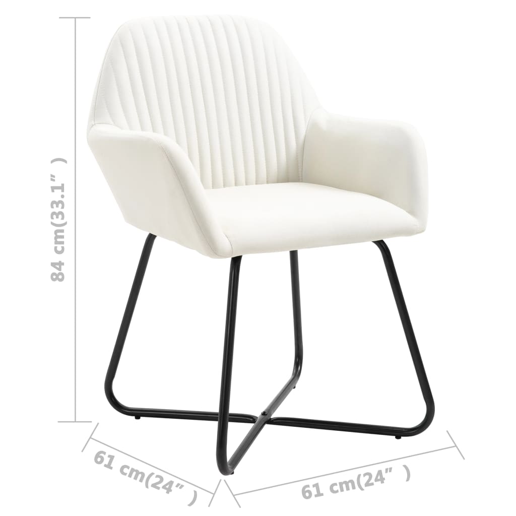 vidaXL Chaises de salle à manger 6 pcs Crème Tissu