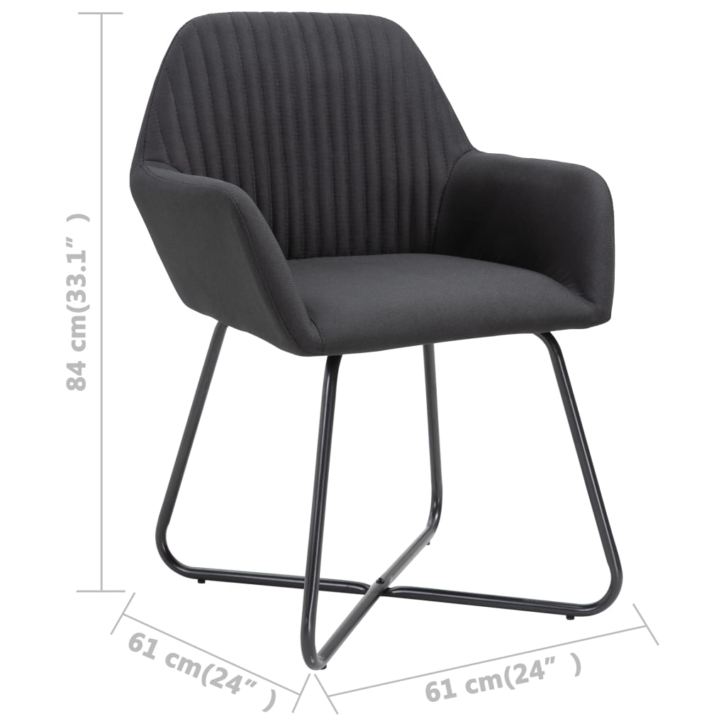 vidaXL Esszimmerstühle 4 Stk. Schwarz Stoff