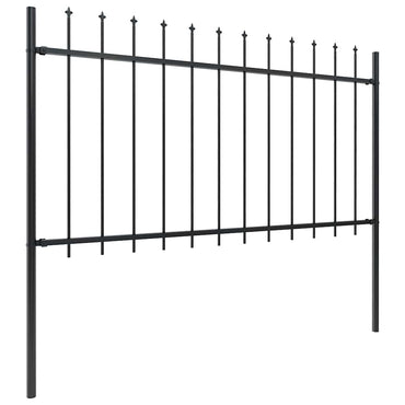 vidaXL Clôture de jardin avec pointe de lance en acier 1070 x 100 cm noir