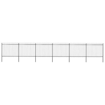 vidaXL Clôture de jardin avec lance en acier 1070 x 150 cm noir