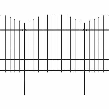 vidaXL Gartenzaun mit Speerspitze Stahl 1781,5 x 175 cm Schwarz