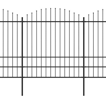 vidaXL Gartenzaun mit Speerspitze Stahl 1781,5 x 200 cm Schwarz