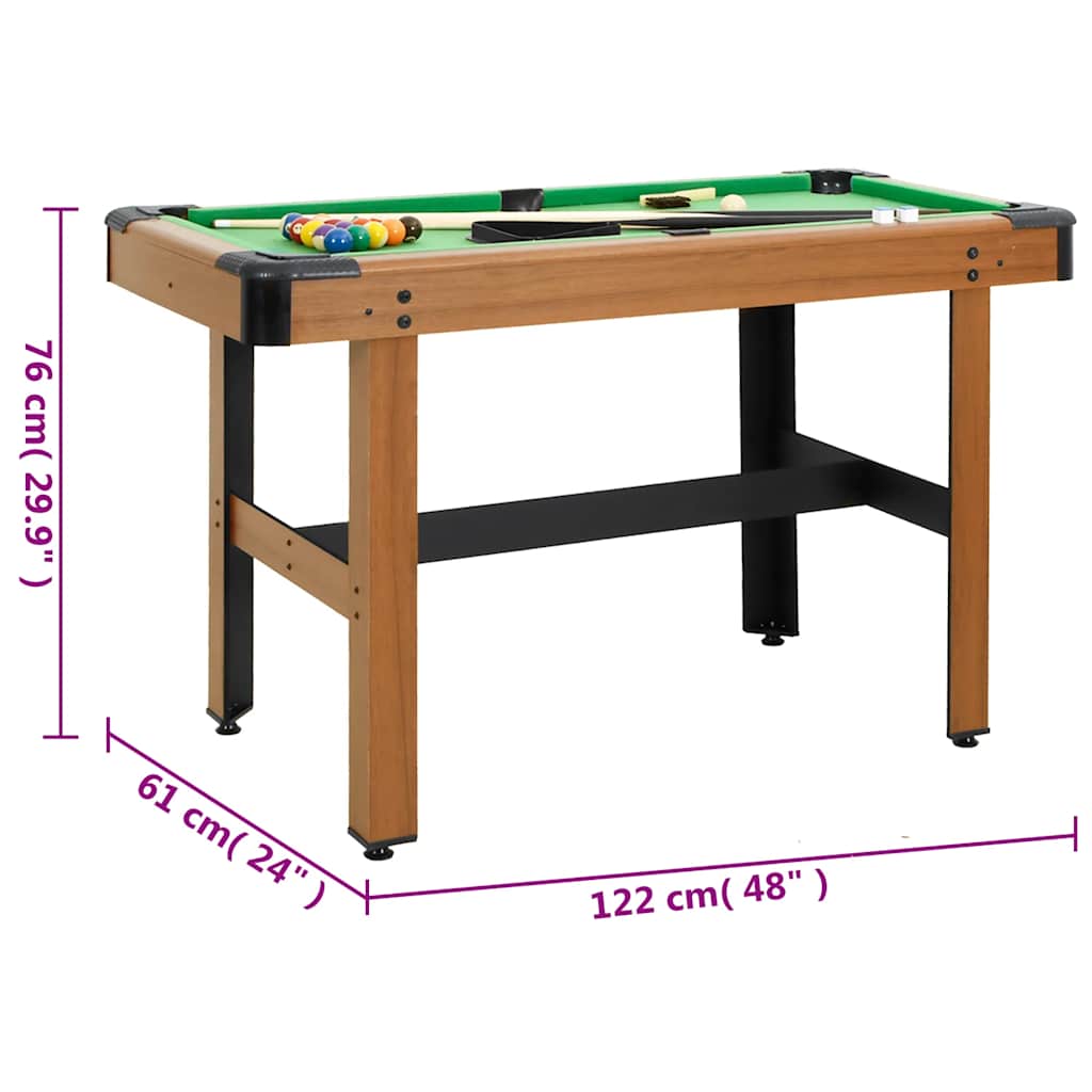 vidaXL Billardtisch 4 Fuß 122×61×76 cm Braun