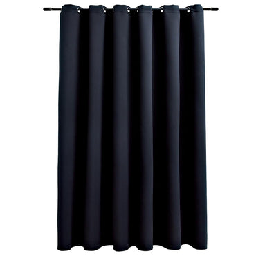 vidaXL Rideau occultant avec œillets métalliques Noir 290 x 245 cm