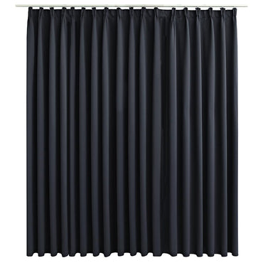 vidaXL Rideau occultant avec crochets Noir 290 x 245 cm