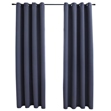 vidaXL Rideaux occultants à œillets 2 pcs Anthracite 140x175 cm