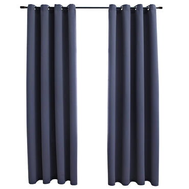 vidaXL Rideaux occultants à œillets métalliques 2 pcs Anthracite 140x225 cm