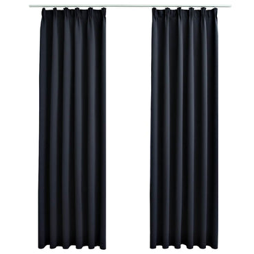 vidaXL Rideaux occultants à crochets 2 pcs Anthracite 140x245 cm
