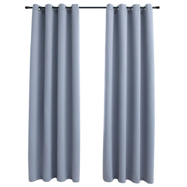 vidaXL Rideaux occultants à œillets métalliques 2 pcs Gris 140x225cm