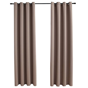 vidaXL Rideaux occultants à œillets 2 pcs Taupe 140x175 cm
