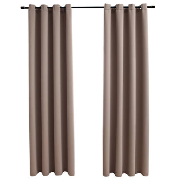 vidaXL Rideaux occultants à œillets 2 pcs Taupe 140x245 cm