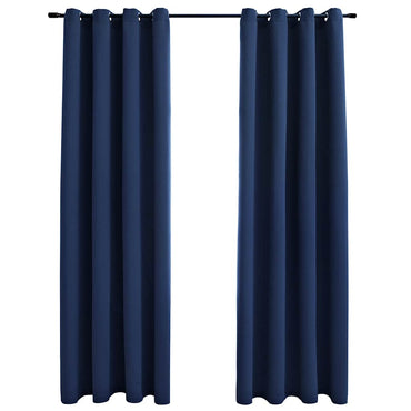 vidaXL Verdunkelungsvorhänge mit Metallösen 2 Stk. Blau 140x175 cm