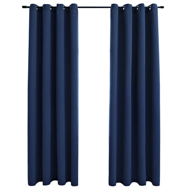 vidaXL Verdunkelungsvorhänge mit Metallösen 2 Stk. Blau 140x225cm