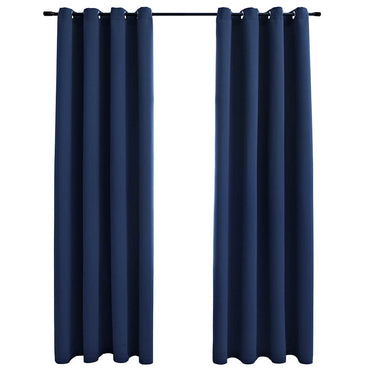 vidaXL Verdunkelungsvorhänge mit Metallösen 2 Stk. Blau 140x245cm