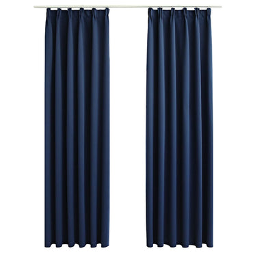 vidaXL Rideaux occultants avec crochets 2 pcs Bleu 140x245 cm