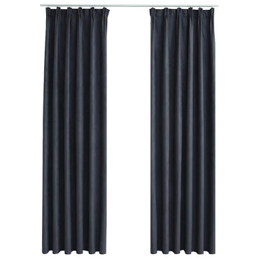 vidaXL Rideaux occultants avec crochets 2 pcs Anthracite 140x245 cm