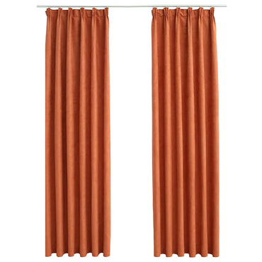 vidaXL Verdunkelungsvorhänge mit Haken 2 Stk. Rostbraun 140x175 cm
