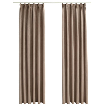 vidaXL Rideaux occultants avec crochets 2 pcs Taupe 140x245 cm