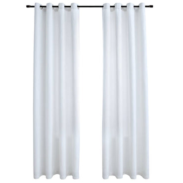 vidaXL Rideaux occultants à œillets 2 pcs Blanc cassé 140x225 cm