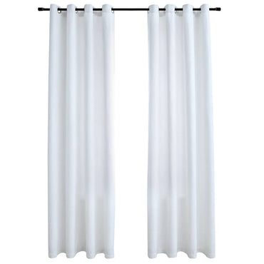 vidaXL Rideaux occultants à œillets 2 pcs Blanc gris 140x245 cm