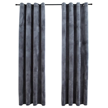 vidaXL Rideaux occultants à œillets 2 pcs Velours Anthracite 140x175 cm
